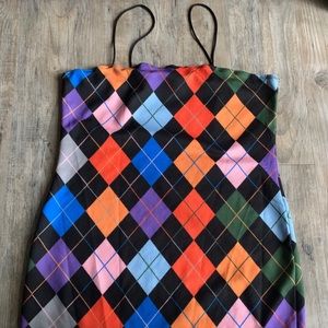 Argyle print dress